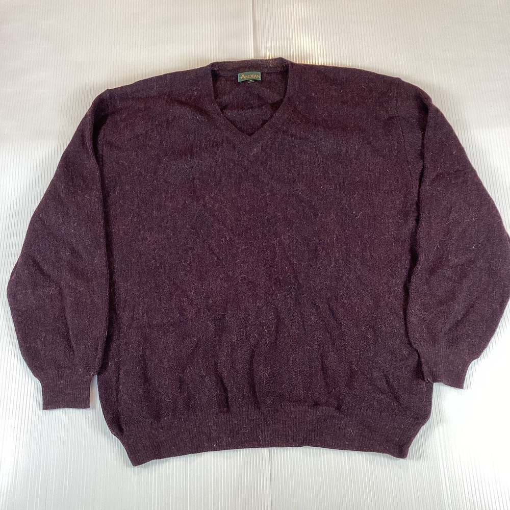 Andean Mens Sweater Shirt Sz XL Long Sleeve Pullover V Neck Comfort Soft